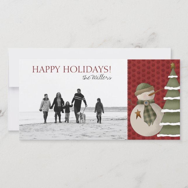 Christmas Snowman Photo Cards (Front)