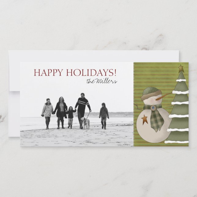 Christmas Snowman Photo Cards (Front)