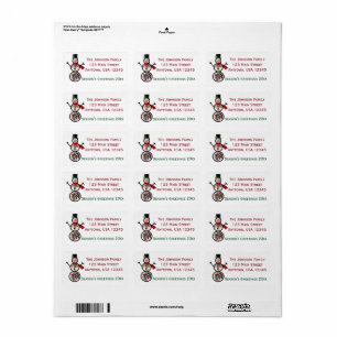 Christmas Snowman Photo Custom Frame Template Label