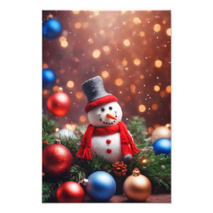 Christmas Snowman Photo Print