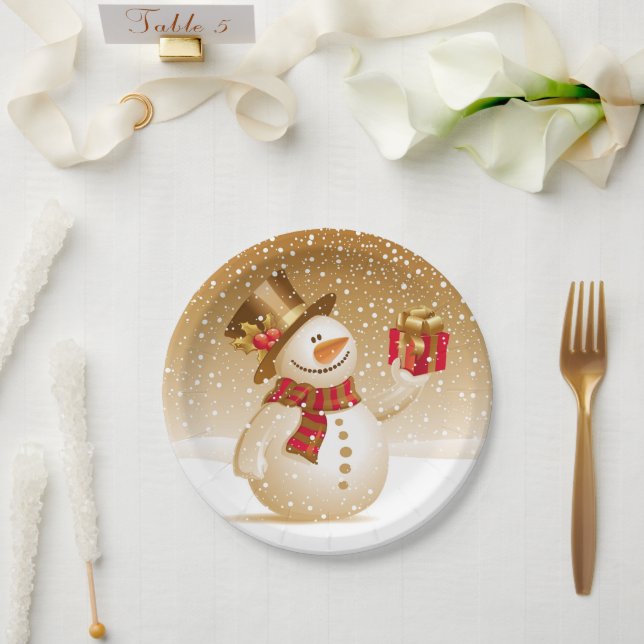 Christmas Snowman Plate (Wedding)