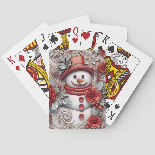 Christmas Snowman Playing Cards (Back)