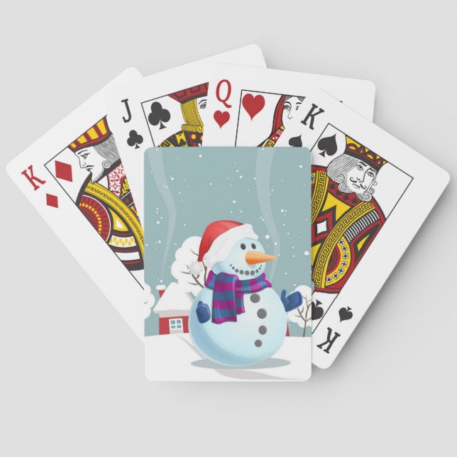 Christmas Snowman Playing Cards (Back)
