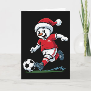 Christmas Snowman Playing Soccer Funny Player Todd Card