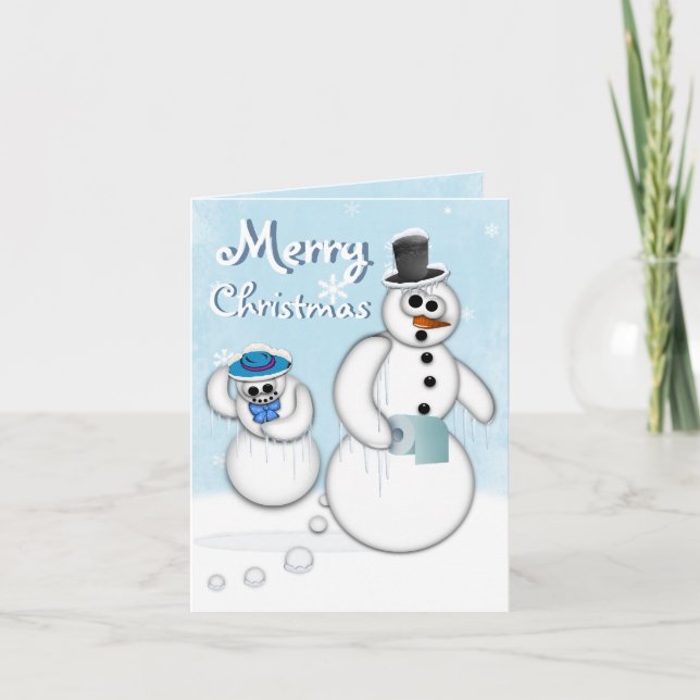 Christmas Snowman Poop Card (Front)