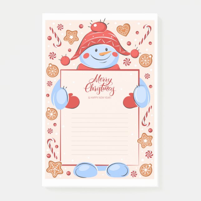 Christmas Snowman  Post-it Notes (Front)