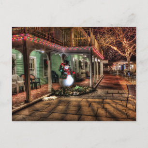 christmas snowman postcard