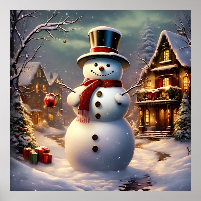 Christmas Snowman Poster (Front)