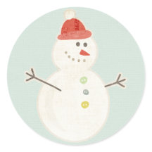 christmas snowman retro stickers