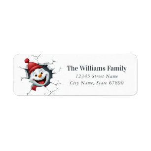 Christmas Snowman Return Address Label