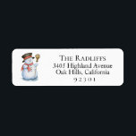 Christmas Snowman Return Address Label<br><div class="desc">Beautiful painted holiday snowman,  return address labels. Customise font style,  colour and size. Designed to match our Enchanted Christmas Collection.</div>