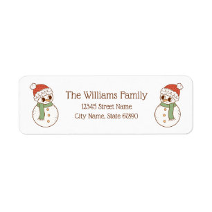 Christmas Snowman Return Address Labels