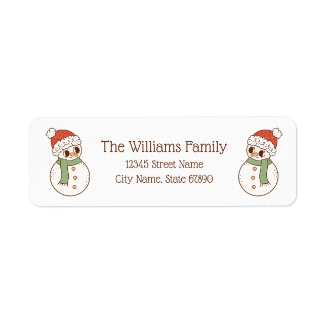 Christmas Snowman Return Address Labels (Front)