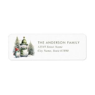 Christmas Snowman Return Address Labels