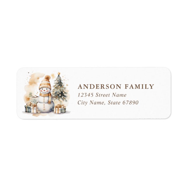 Christmas Snowman Return Address Labels (Front)