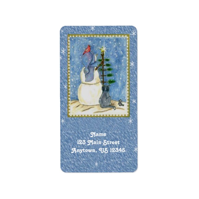 Christmas Snowman Return Address Labels (Front)