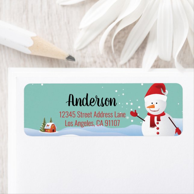 Christmas Snowman Return Address Labels (Insitu)