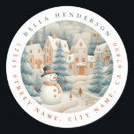 Christmas Snowman Round Stickers<br><div class="desc">Christmas Snowman Round Stickers</div>
