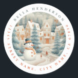 Christmas Snowman Round Stickers<br><div class="desc">Christmas Snowman Round Stickers</div>