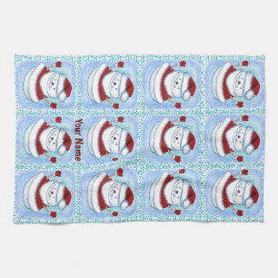Christmas Snowman Santa Tea Towel