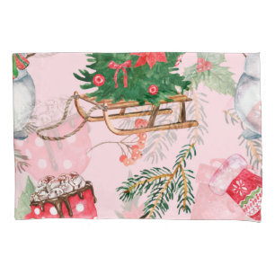 Christmas Snowman Seamless Pattern. Pillowcase