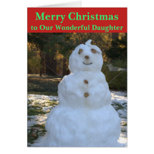 Christmas Snowman Seashell Daughter Card