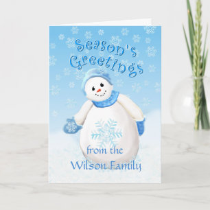 Christmas Snowman Season's Greeting Card