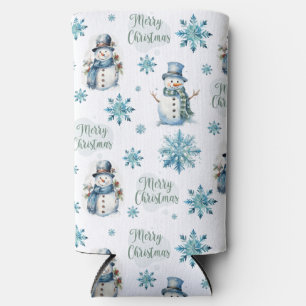 Christmas Snowman  Seltzer Can Cooler