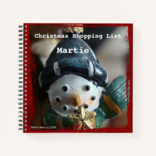 Christmas Snowman Shopping List Spiral Notebook