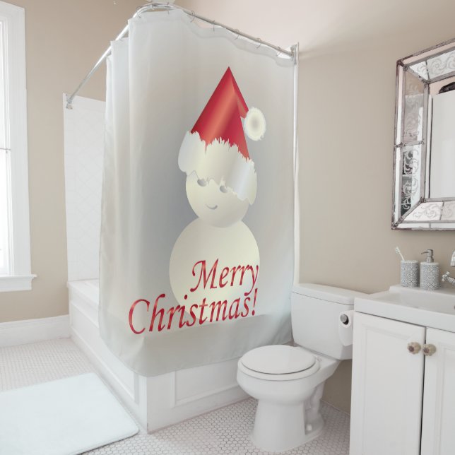 Christmas Snowman Shower Curtain (In Situ)