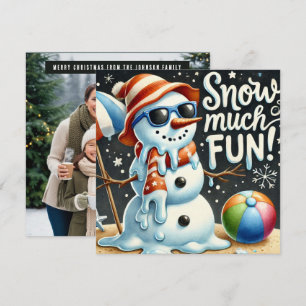 Christmas Snowman Snow much fun Holiday Card