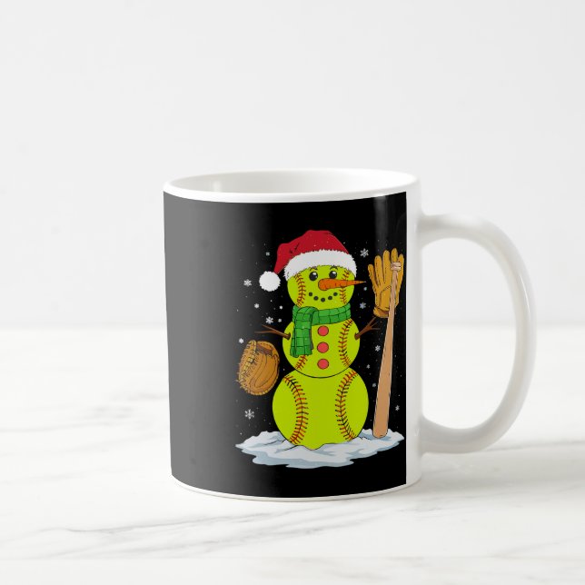 Christmas Snowman Softbyll Pitcher Boys Kids Teens Coffee Mug (Right)
