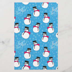 Christmas snowman stationery