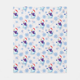 Christmas Snowman Surface Pattern  Fleece Blanket