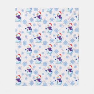 Christmas Snowman Surface Pattern  Fleece Blanket