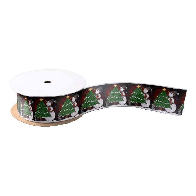 Christmas Snowman Surprise Holidays Satin Ribbon (Spool)