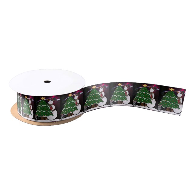 Christmas Snowman Surprise Holidays Satin Ribbon (Spool)