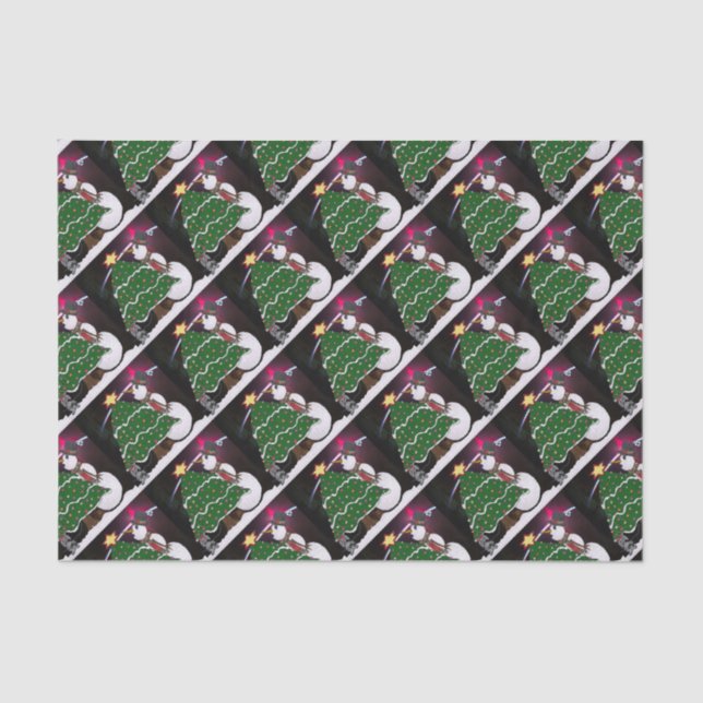 Christmas Snowman Surprise Holidays Tissue Paper (Front)