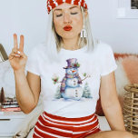 Christmas Snowman T-Shirt<br><div class="desc">Christmas Snowman T-Shirt. © Tees & Sweats at Zazzle. This tee has a large Christmas Snowman on it.</div>