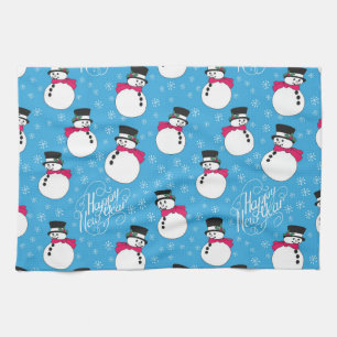 Christmas snowman tea towel
