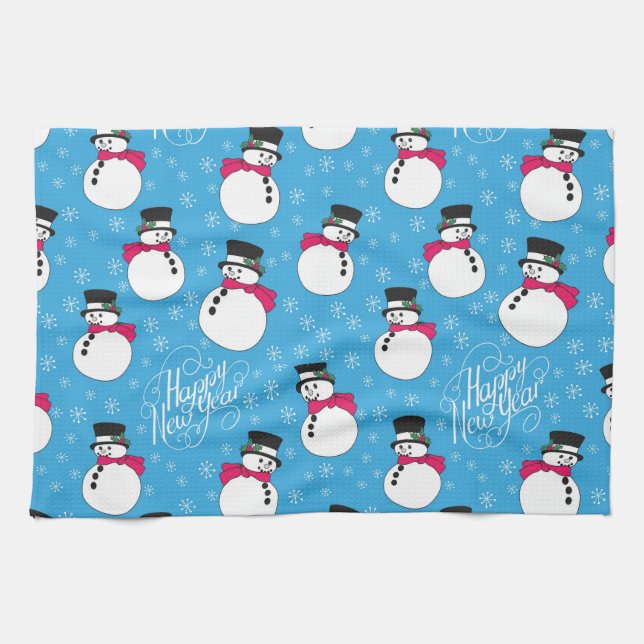 Christmas snowman tea towel (Horizontal)