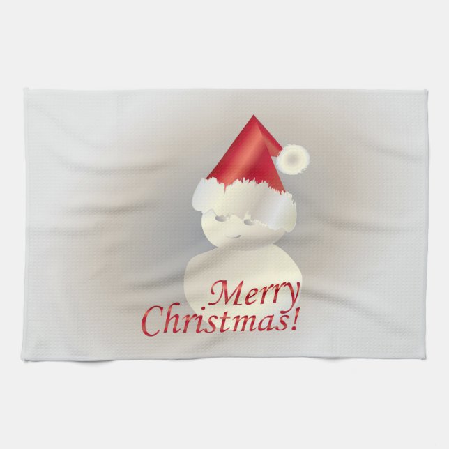 Christmas Snowman Tea Towel (Horizontal)