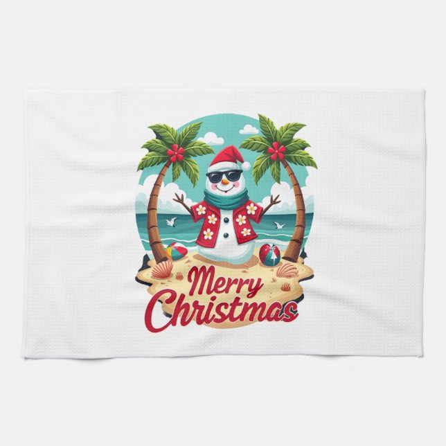 christmas Snowman Tea Towel (Horizontal)