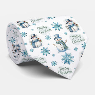 Christmas Snowman Tie