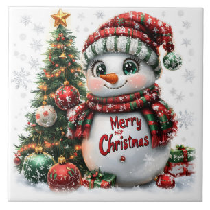 Christmas Snowman Tile