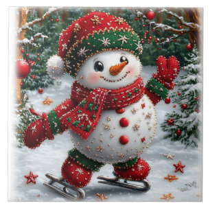Christmas Snowman Tile