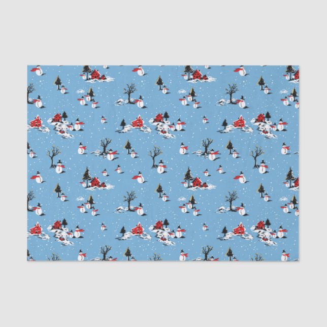 Christmas Snowman Tissue Paper (Front)