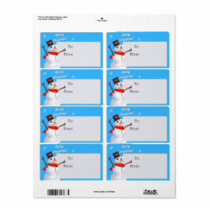 Christmas Snowman To From Label Stickers