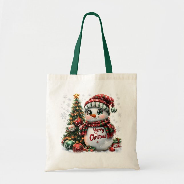 Christmas Snowman Tote Bag (Front)