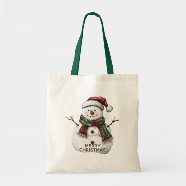 Christmas Snowman Tote Bag (Front)